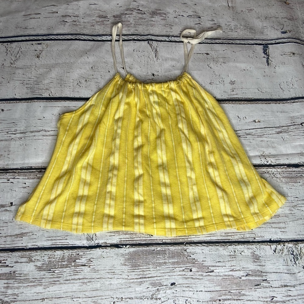 BDG Yellow/White Striped Crop Tank Top Size XS